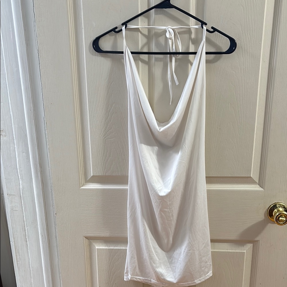 Elegant White Halter Nightgown